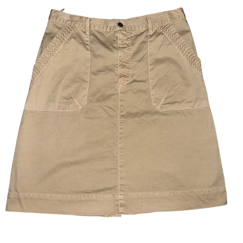 Anthropologie Odd Molly Lottie Skirt 011 Tan Khaki Organic Cotton midi dress‎